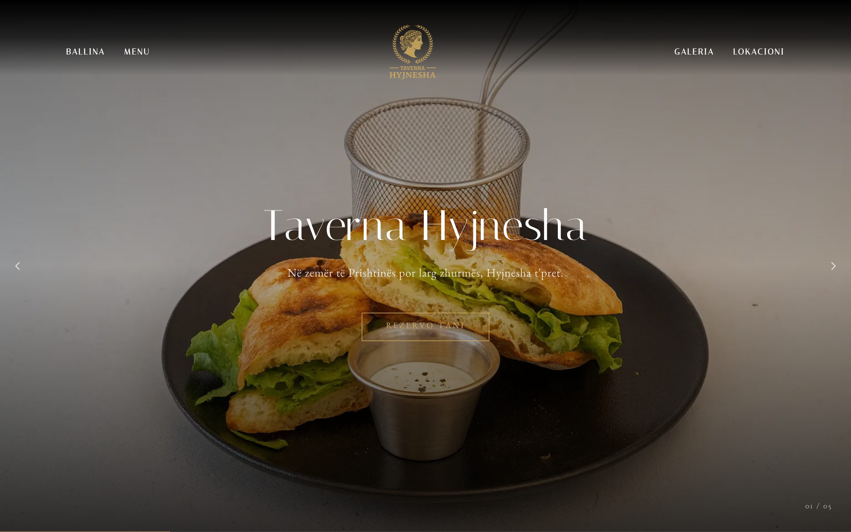 Screenshot of the Taverna Hyjnesha website